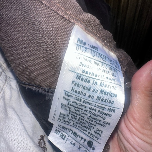 Carhartt Bib Overalls Mens 44x32 Quilt Lined Insulated Dark Navy Outdoors - Picture 6 of 7